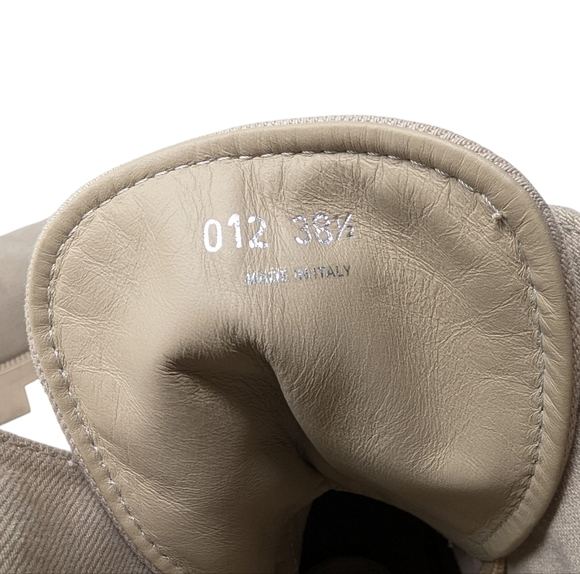 Prada Rocksand Light Beige Washed Denim Canvas Combat Lug Boots Size EU 38.5 - Picture 11 of 16